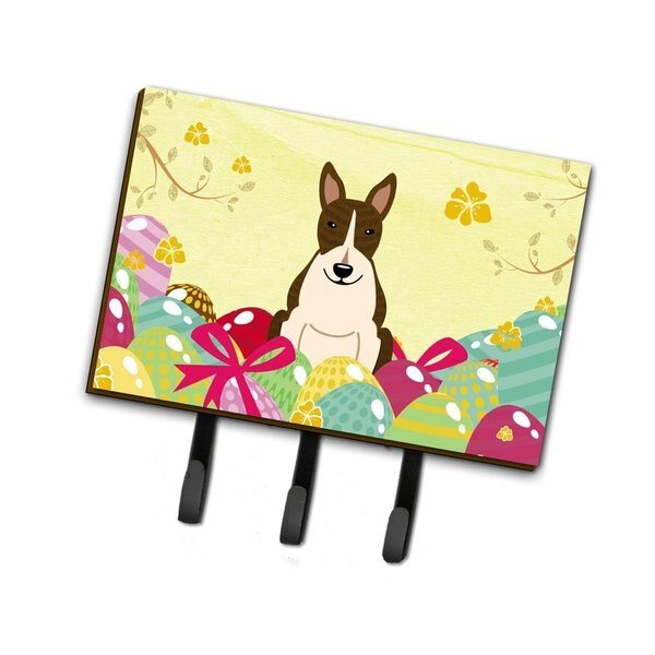 Easter Eggs Bull Terrier Dark Brindle Leash or Key Holder, Carolines Treasures, Mfr#: BB6136TH68